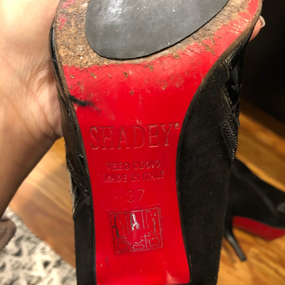 Black Suede & Leather Boots - Picture 7 of 7